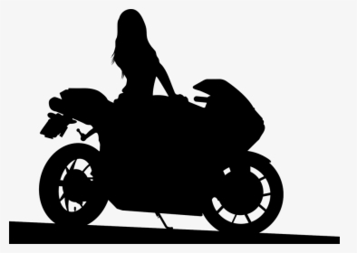 Girl On Motorcycle Silhouette, HD Png Download, Free Download