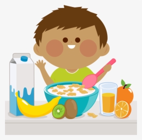 Transparent Dinner Clipart Png - Eating Cereal Clipart, Png Download, Free Download