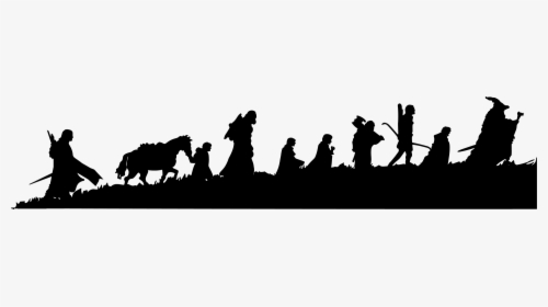 The Lord Of The Rings Fan Art - Lord Of The Rings Fellowship Outline, HD Png Download, Free Download