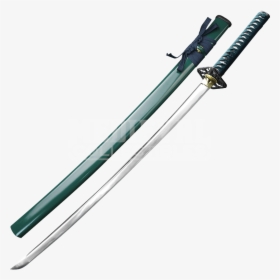 Hand Forged Samurai Sword With Green Scabbard - Samurai Sword Sword Png, Transparent Png, Free Download