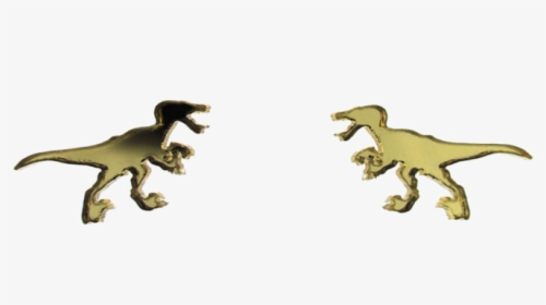 Velociraptor Earrings In Mirror Gold - Animal Figure, HD Png Download, Free Download