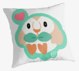 Pokemon Sun And Moon Starters Rowlet Sticker Pillow - Cushion, HD Png Download, Free Download