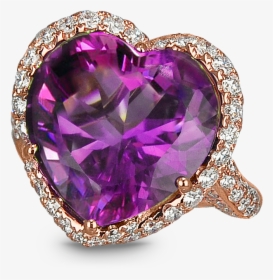 Heart Amethyst And Diamond, HD Png Download, Free Download