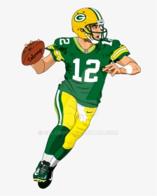 Aaron Rodgers Png - Playing American Football Drawing, Transparent Png, Free Download