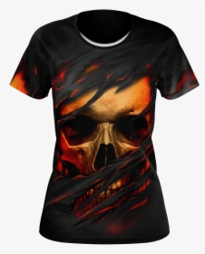 Ripped Face Skull Women"s T Shirt - Skull, HD Png Download, Free Download