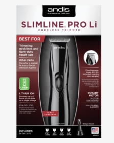 Slimline Pro Li T-blade Trimmer - Andis Slimline Pro Li Black, HD Png Download, Free Download