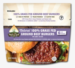 Frozen Natural Grass Fed Ground Beef Burgers 90/10 - Convenience Food, HD Png Download, Free Download