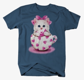 Cute Baby Kitten Sitting In Pink Heart Coffee Tea Mug - Jeep Logo T Shirt, HD Png Download, Free Download