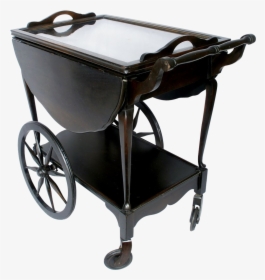 Vintage Mahogany Wagon Wheel Drop Leaf Tea Serving - Cart, HD Png Download, Free Download