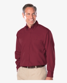 Mens Long Sleeve Easy Care Tall Poplin With Matching - Sleeve, HD Png Download, Free Download