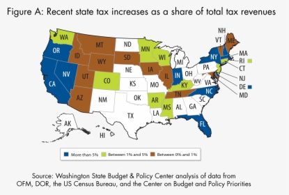 Figurea State Tax Increases Map - National Center For State Courts, HD Png Download, Free Download