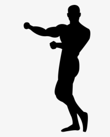 Gymnast Silhouette Showing Muscles - Postures Football Black Outline, HD Png Download, Free Download