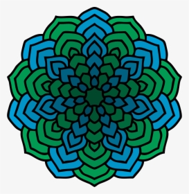 Mandala Vector Clipart Clipart Freeuse Library Green - Dibujo Diseño De Flores, HD Png Download, Free Download