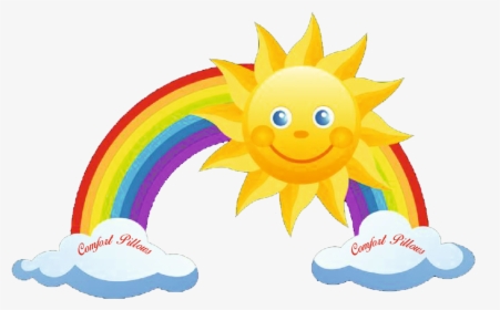 Fort Clipart Pillow - Sun And Rainbow Clip Art, HD Png Download, Free Download