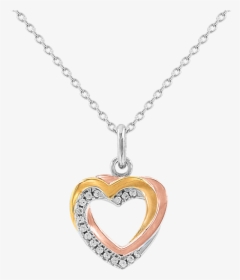 Gold-plated Silver Chain With Zirconia - Best Friends Heart Necklace, HD Png Download, Free Download