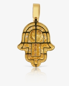 10k Yellow Gold Diamond Hamsa Pendant - Locket, HD Png Download, Free Download