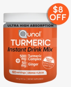 Qunol® Turmeric Instant Drink Mix, 500mg 50mg Ginger, - Metal, HD Png Download, Free Download