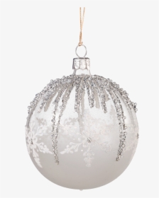 Glass Ornament Clear/white - Christmas Ornament, HD Png Download, Free Download