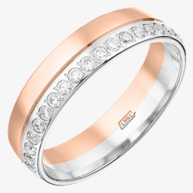 Wedding Ring In Red Gold Of 585 Assay Value With Cubic - Engagement Ring, HD Png Download, Free Download