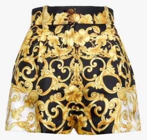 #versace #shorts #expensive #luxury #black #gold #white - Versace Dress Shorts Women, HD Png Download, Free Download