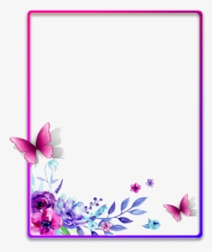 Ftestickers Frame Borders Watercolor Flowers Pimk - Frames And Borders Flowers, HD Png Download, Free Download