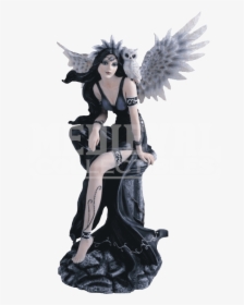Gothic Angel With Snow Owl Statue - Gothic Fairy Figurines, HD Png Download, Free Download