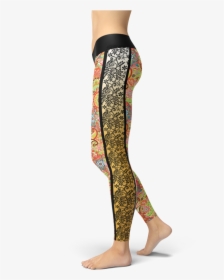 Striped Colourful Mandala Leggings Floral Design Gym - Yoga Pants, HD Png Download, Free Download