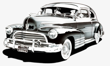 Black 46 Chevy Bomb Lowrider - Lowrider Bomb Black And White, HD Png Download, Free Download