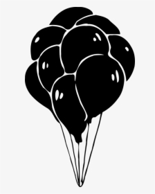 Balloons, Silhouette, Black, Decorative, Decorations - 3 Balloons Black And White, HD Png Download, Free Download