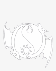 Yin Yang Dragon Tattoo Design Pencil Sketch By Pat - Illustration, HD Png Download, Free Download