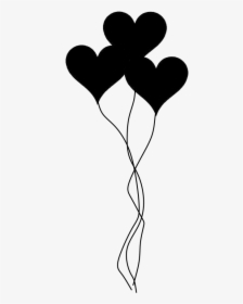 Transparent White Balloons Png - Heart Balloons Black And White, Png Download, Free Download