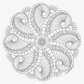 Rosemary"s Jewels 2- Octopus Mandala To Color Available - Octopus Mandalas, HD Png Download, Free Download