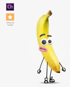 Cute Banana Character Animator Puppet - Banana With Stick Puppet, HD Png Download, Free Download