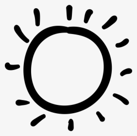 Sun Hand Drawn Irregular Shape - Hand Drawn Sunshine Clipart Black And White, HD Png Download, Free Download