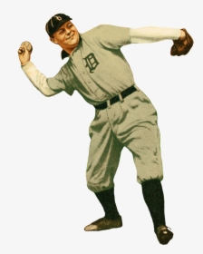 Baseball Pitcher Clipart - Baseball Player Png Vintage, Transparent Png, Free Download