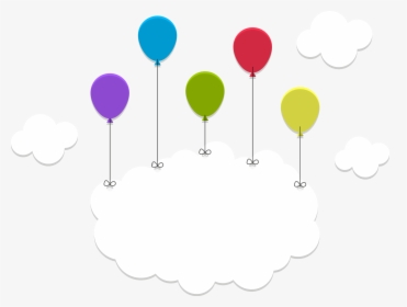 Clouds Title Light Balloon Sky Moon Vector Clipart - Balloon, HD Png Download, Free Download