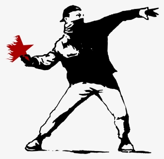 Human Behavior,performing Arts,silhouette - Man Throwing Molotov Cocktail, HD Png Download, Free Download