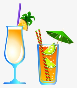 Transparent Drink Umbrella Png - Tropical Drinks Clipart Transparent, Png Download, Free Download
