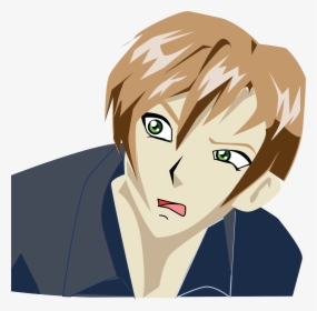 Male Clipart Confused Customer - Confused Anime Boy, HD Png Download, Free Download