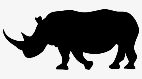 Rhinoceros Silhouette Clip Art - Transparent Background Rhino Silhouette, HD Png Download, Free Download