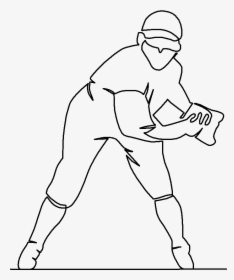 Baseball Pitcher Ready Quilting Pattern - Line Art, HD Png Download, Free Download