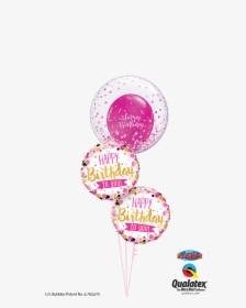 Pink & Gold Confetti Birthday Bouquet At London Helium - 1st Birthday Balloons Png, Transparent Png, Free Download
