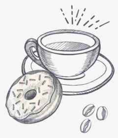 Coffee Cup & Donut 3 - Cafe, HD Png Download, Free Download