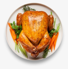 Roasted Chicken With Vegetables - Roasted Chicken From Top, HD Png Download, Free Download