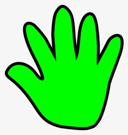Handprint Outline Child Handprint Green Clip Art - Orange Hand Clipart, HD Png Download, Free Download