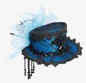 Steampunk Mini Blue Lace Top Hat - Costume Hat, HD Png Download, Free Download