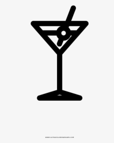 Cocktail Glass Coloring Page, HD Png Download, Free Download