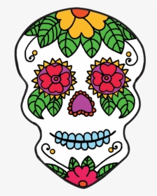 Sugar Skull Clipart Transparent Background - Day Of The Dead Skull No Background, HD Png Download, Free Download