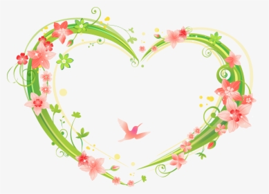 Shaped Flowers Frame - Flower Heart Frame Png, Transparent Png, Free Download