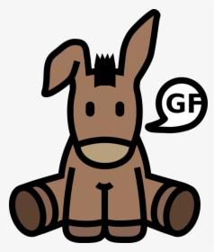 Donkey,pack Animal,horse Like Mammal - Cute Sitting Donkey Clipart, HD Png Download, Free Download